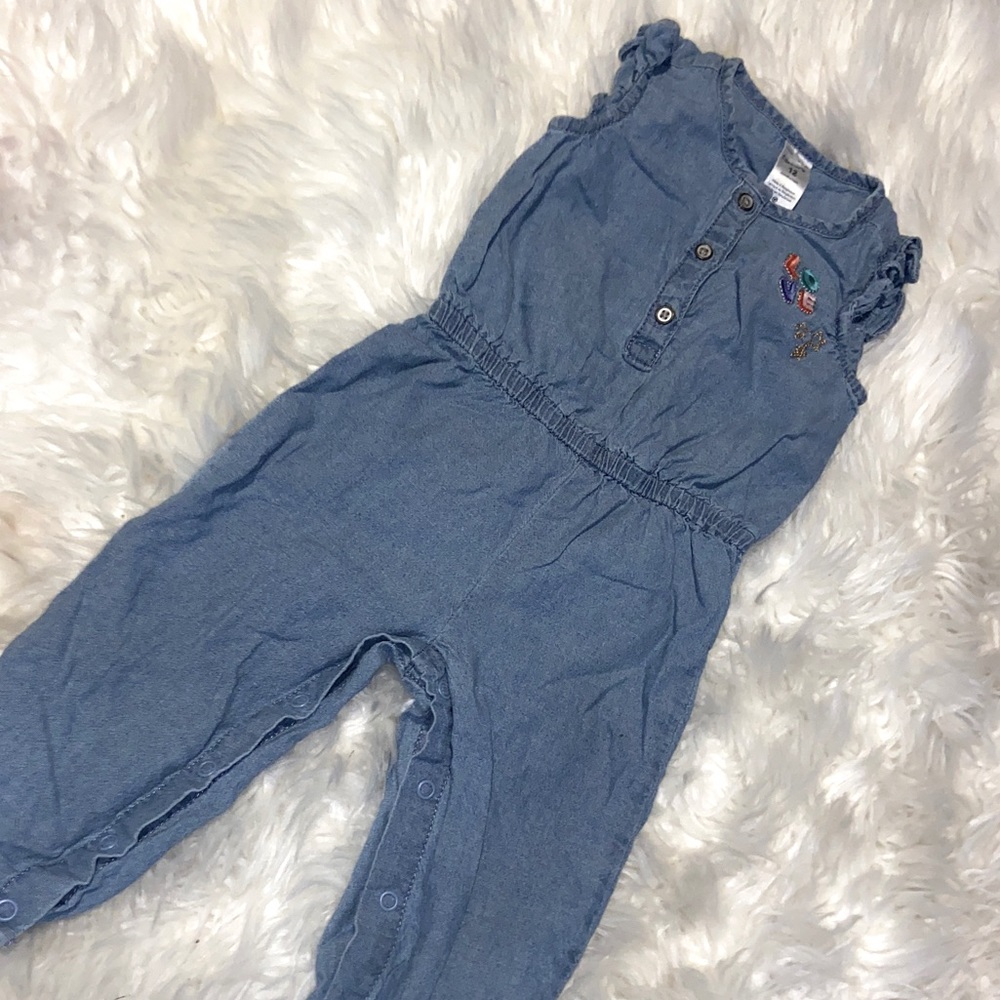 BABY GIRL ONE-PIECE JEAN JUMP SUIT 👖🎀